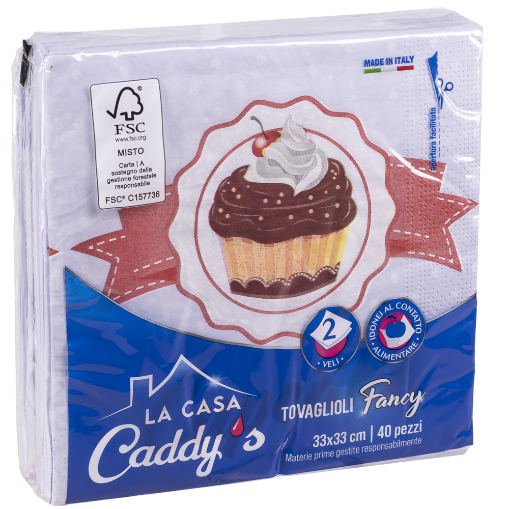 Caddy's Tovaglioli 33x33 Cupcake 40 Pezzi - -