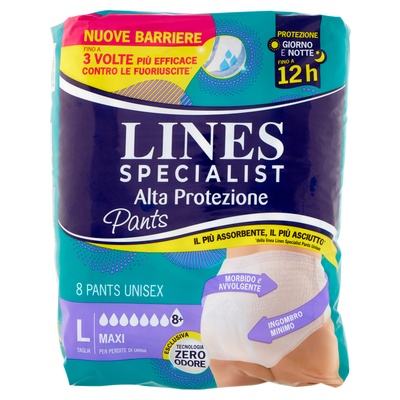 Lines Specialist Alta Protezione Pants Unisex Taglia L Maxi 8 Pezzi