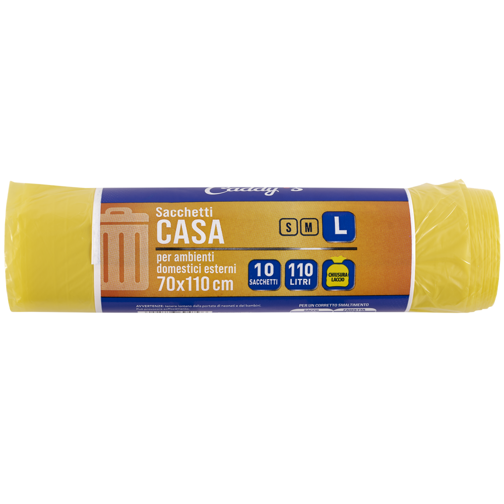 Caddy's Sacchetti L Giallo 70x110 10 Pezzi, , large