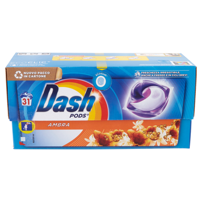 Dash Pods Detersivo Lavatrice Capsule Ambra 31 Lavaggi