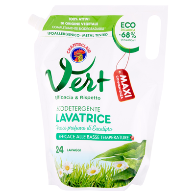 Chanteclair Vert Ecoricarica Lavatrice Fresco Profumo di Eucalipto 1224 ml