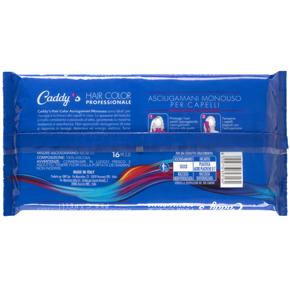 Caddy's Asciugamano Monouso Capelli 16 Pezzi, , large