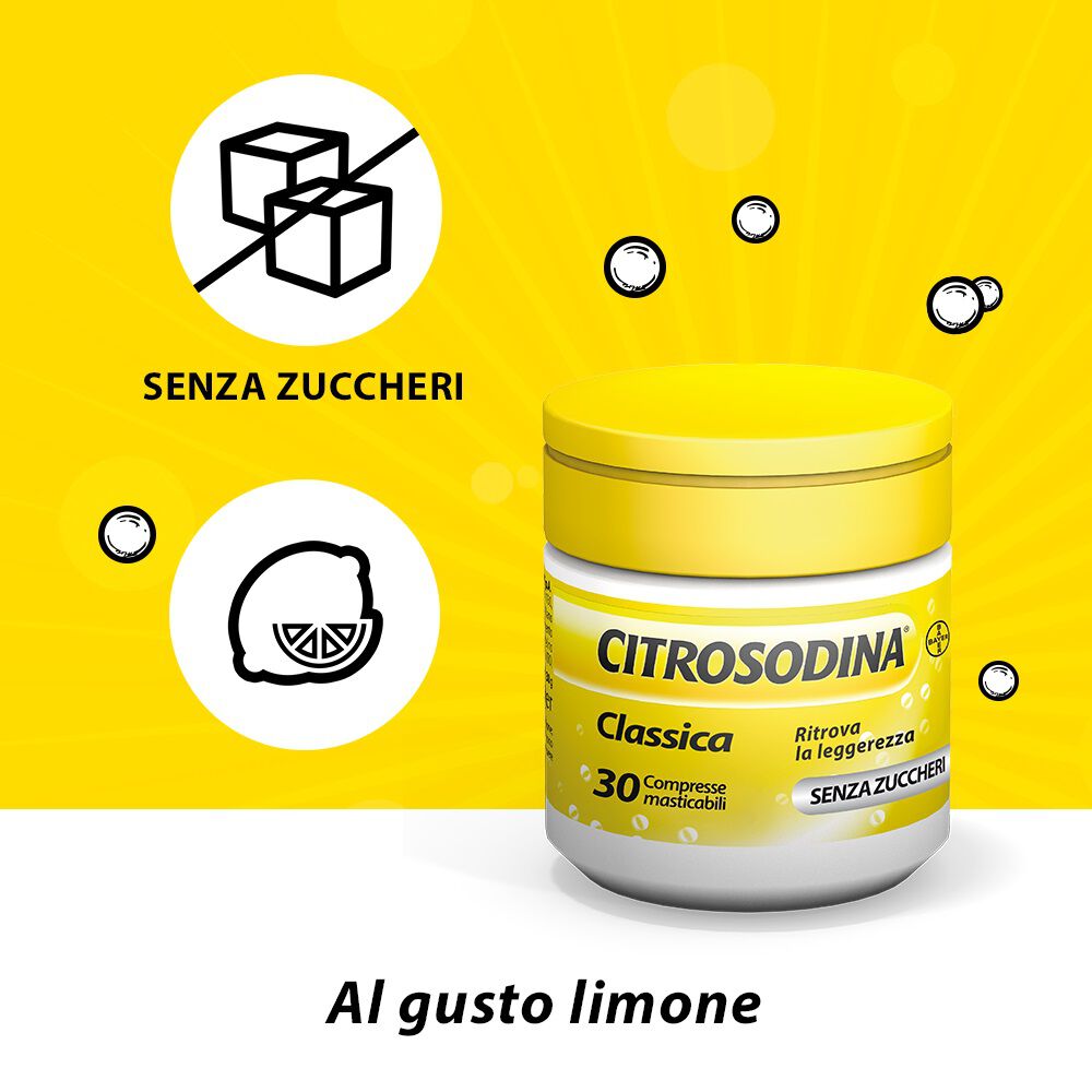 Citrosodina Classica Digestivo con Bicarbonato di Sodio 30 Compresse Masticabili, , large