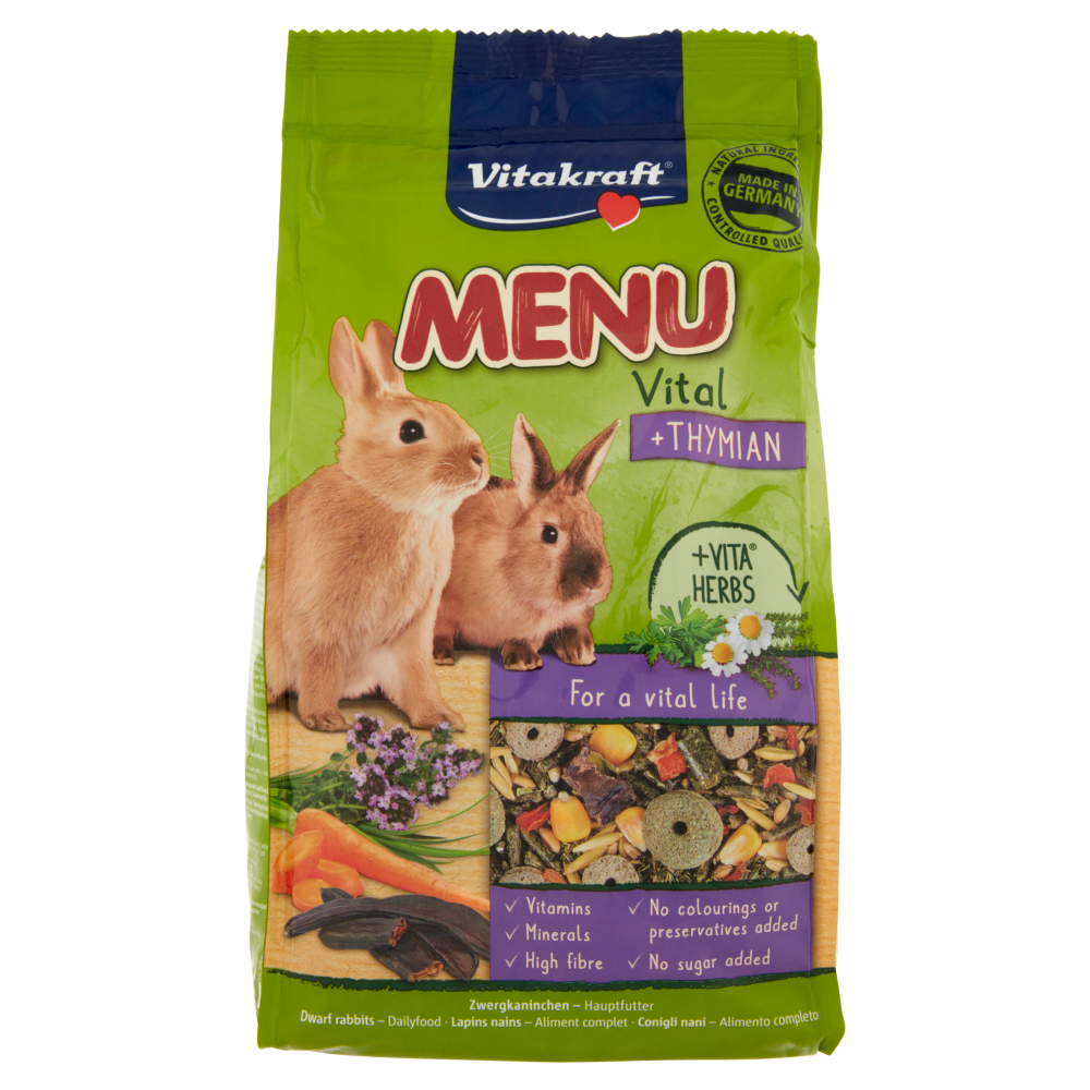 Vitakraft Menu Vital +Thymian Conigli Nani 1 kg, , large