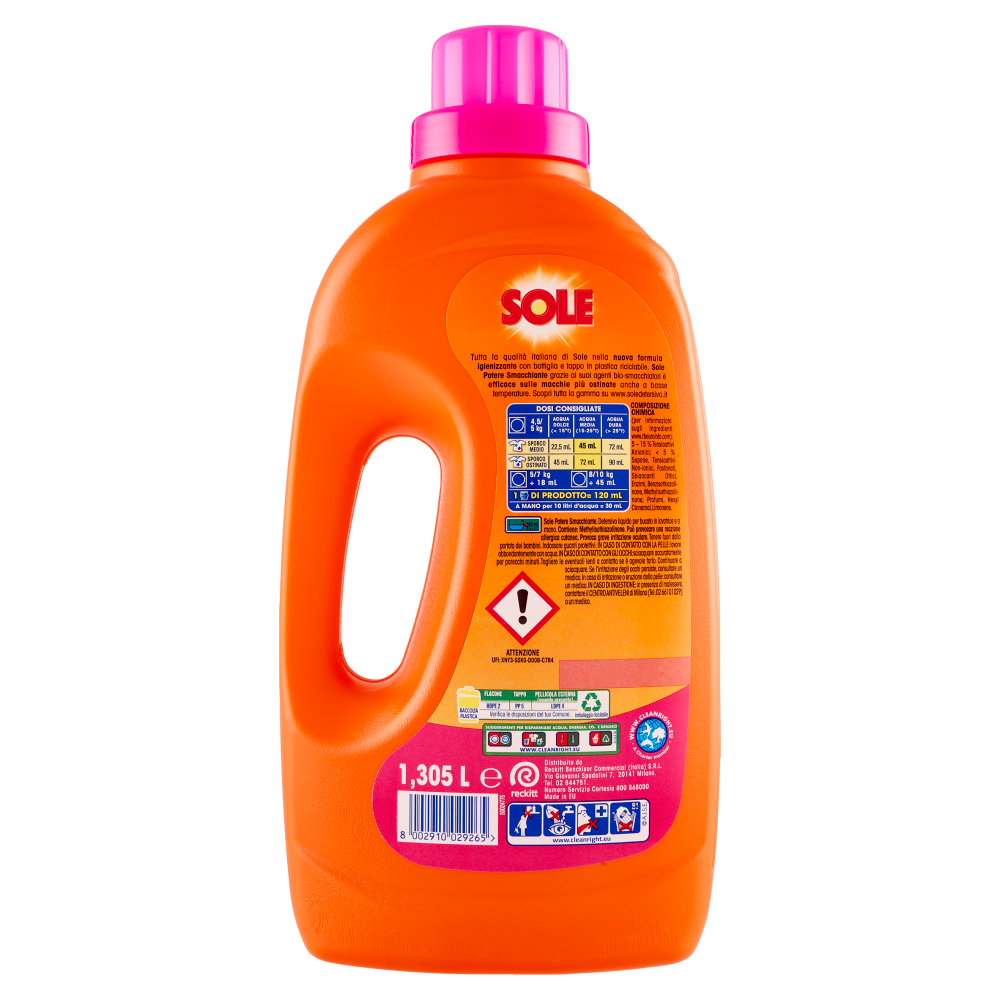 Sole Detersivo Lavatrice Potere Smacchiante 29 Lavaggi, , large