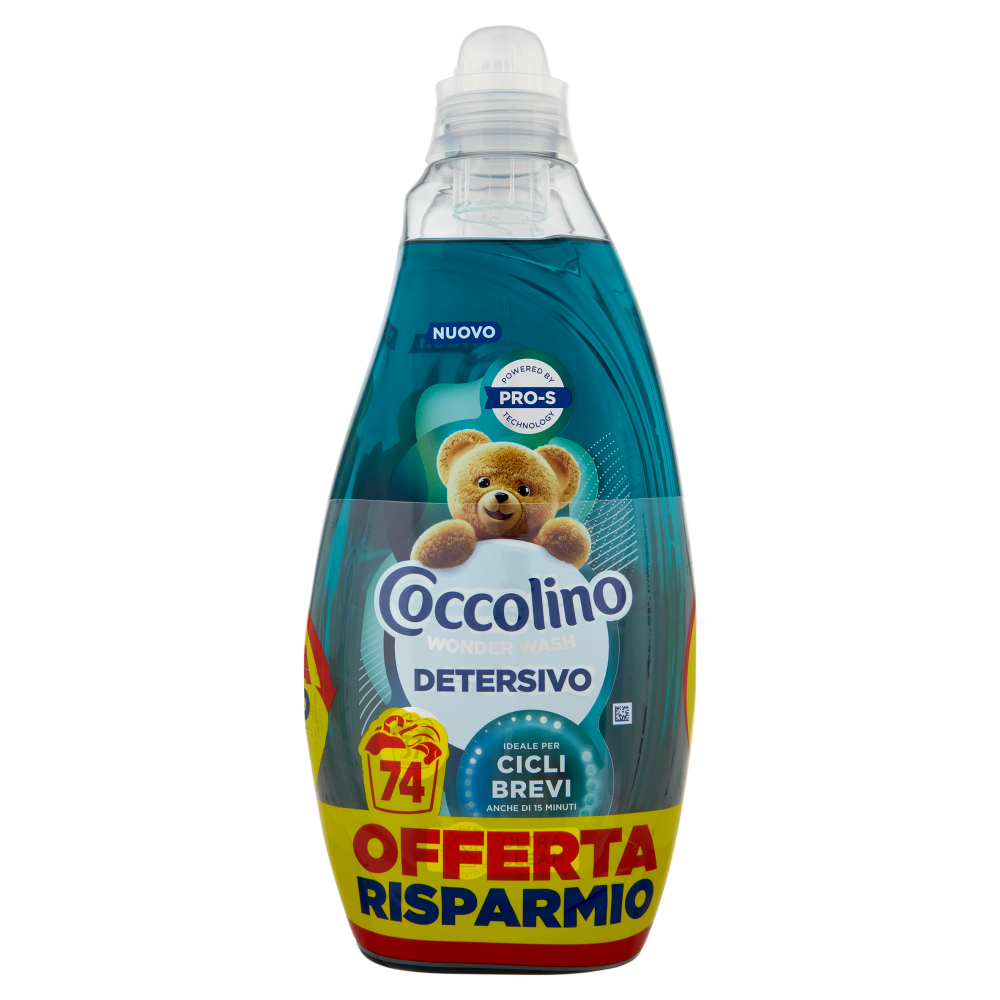 Coccolino Wonder Wash Detersivo Ultra Clean Bipacco 2x37 Lavaggi, , large