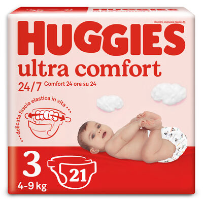 Huggies Pannolini Ultra Comfort Taglia 3 (4-9 Kg) 21 Pannolini