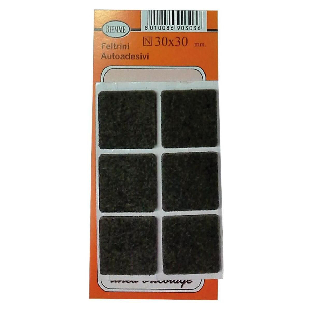 Feltrini Sedie Quadrati Marroni 30x30 mm 6 pz - -