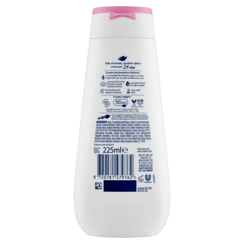 Dove Advanced Care Docciaschiuma Acqua di Riso e Fiore di Loto 225 ml , , large