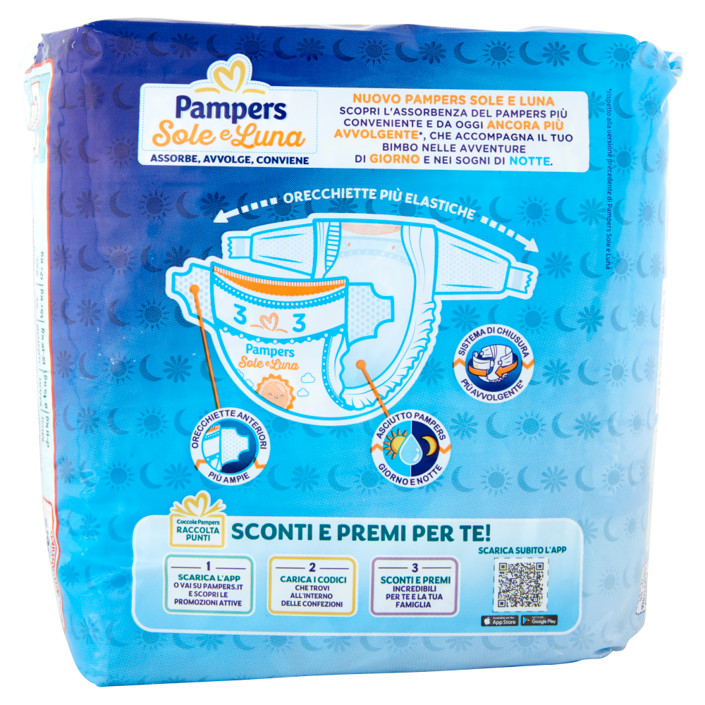 Pampers Pannolini Sole e Luna Midi 20 Pezzi, , large