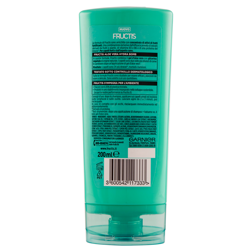 Garnier Fructis Balsamo Fortificante Aloe Vera 200 ml, , large