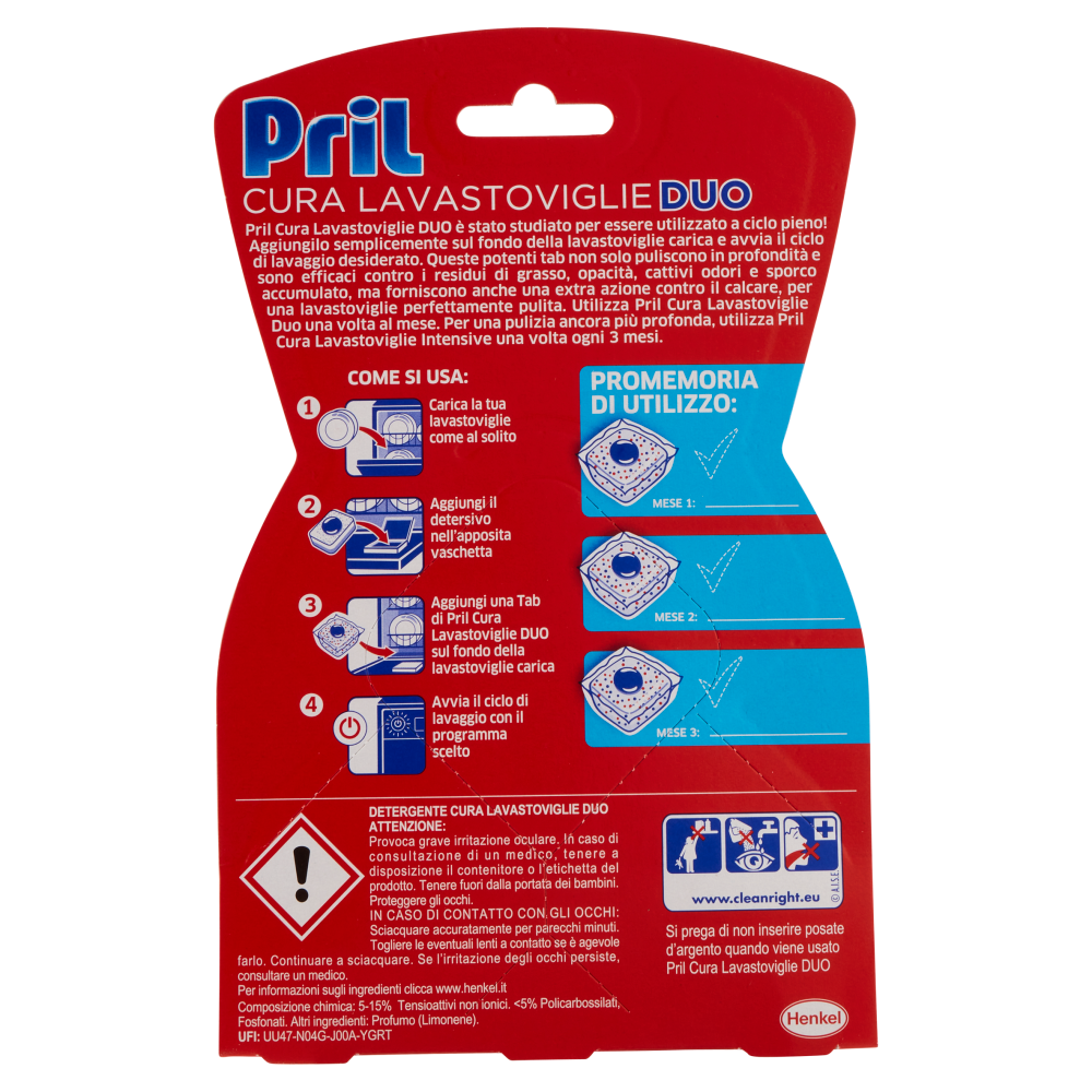 Pril Cura Lavastoviglie 3 Tabs, , large