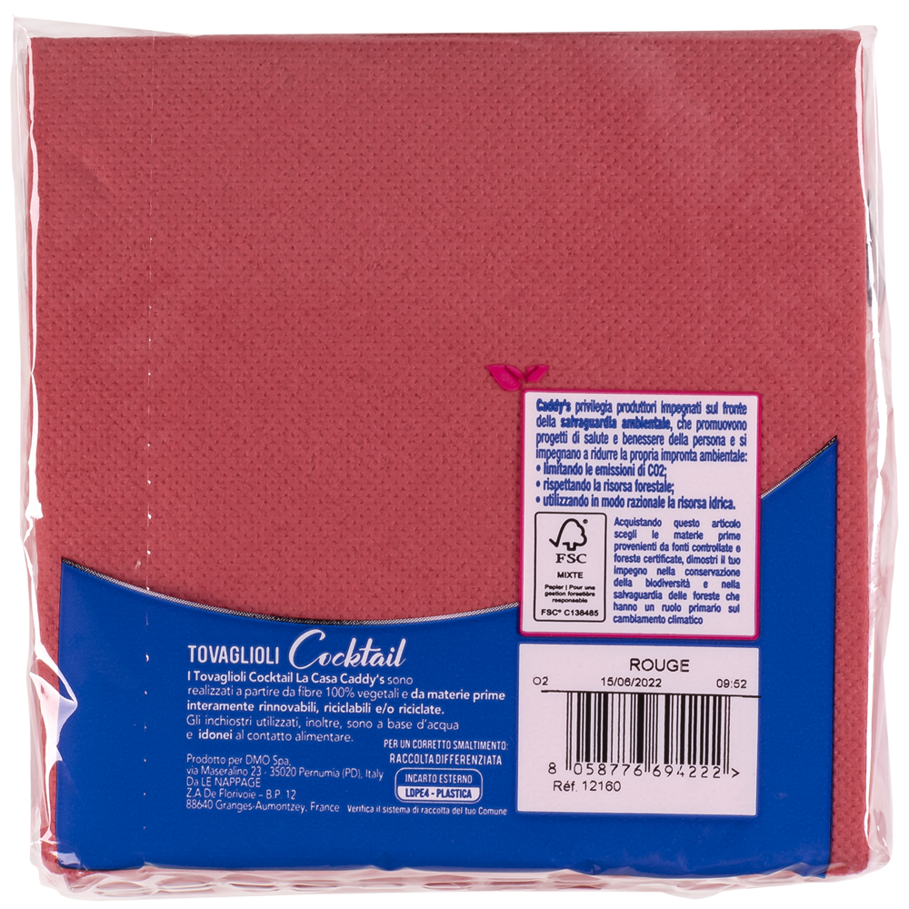 Caddy's Tovaglioli 24x25 Rosso 40 Pezzi, , large