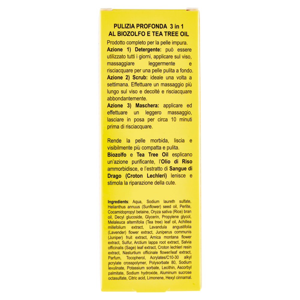 Tabiano Pulizia Profonda 3 in 1 al Biozolfo e Tea Tree Oil 75 ml, , large