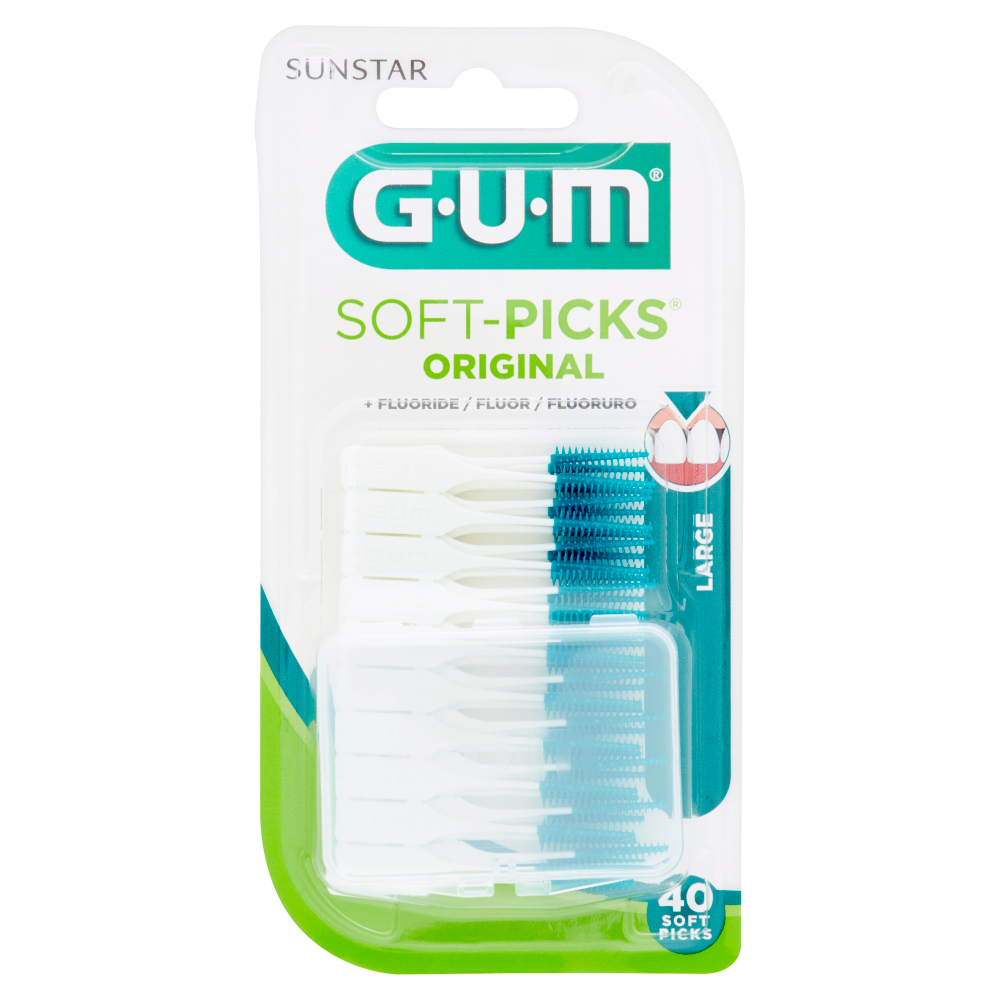 Gum Soft-Picks Original + Fluoruro Large 40 Pezzi, , large