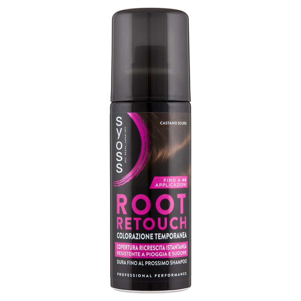 Syoss Root Retouch Colorazione Temporanea Spray Castano Scuro 120 Ml, Ritocco Capelli Bianchi E Ricrescita Capelli Resistente A Pioggia E Sudore, Fino A 40 Applicazioni-image