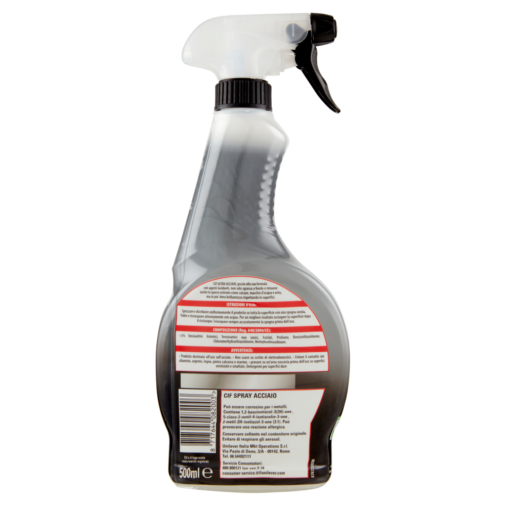 Cif Spray Acciaio 500 ml, , large