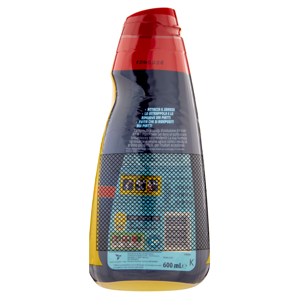 Finish Power Gel Lemon 3 x 30 Lavaggi Gel Lavastoviglie 3 x 600 ml, , large