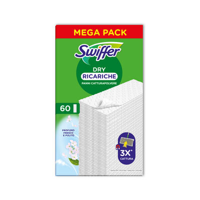 Swiffer Dry Ricariche 60 Panni Cattura Polvere	