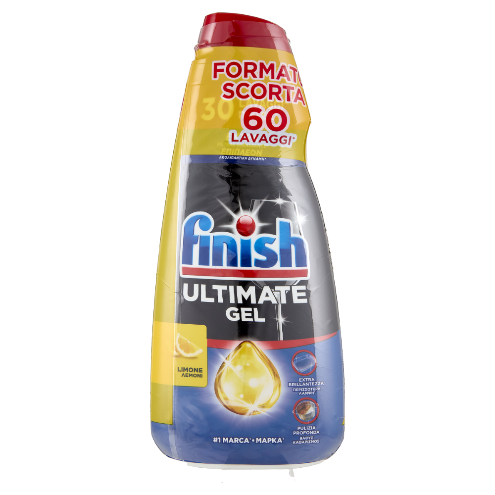 Finish Ultimate Gel Limone 2 x 30 lavaggi liquido lavastoviglie 2 x 540 ml, , large
