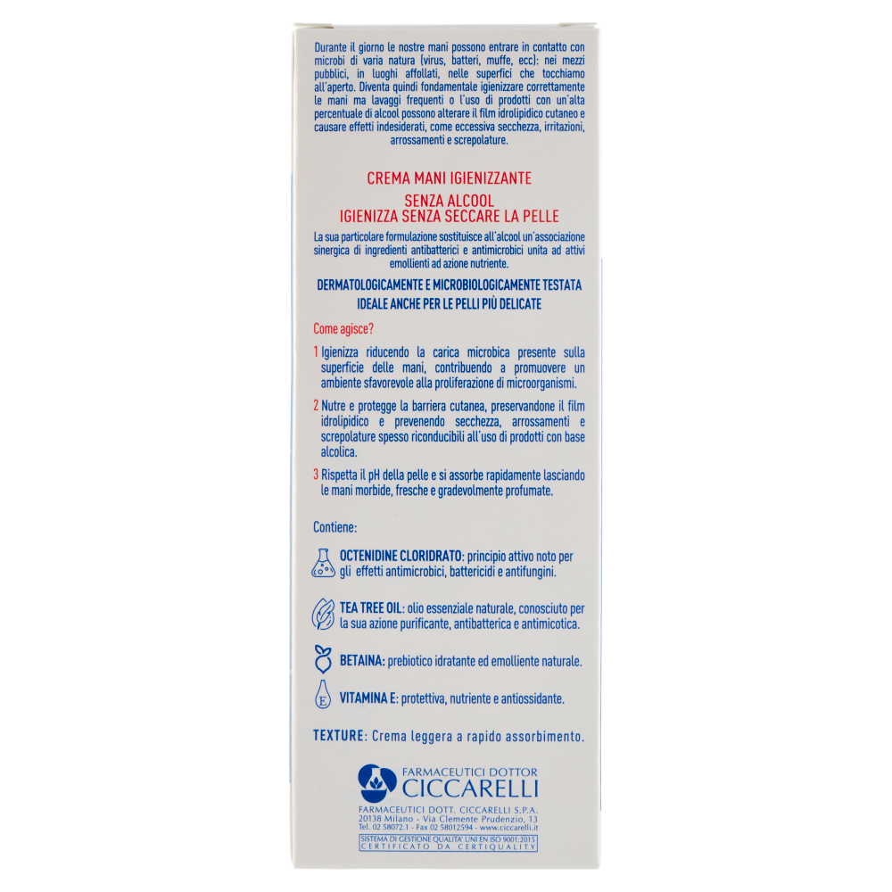 Dr. Ciccarelli Crema Mani Igienizzante Nutriente 75 ml, , large