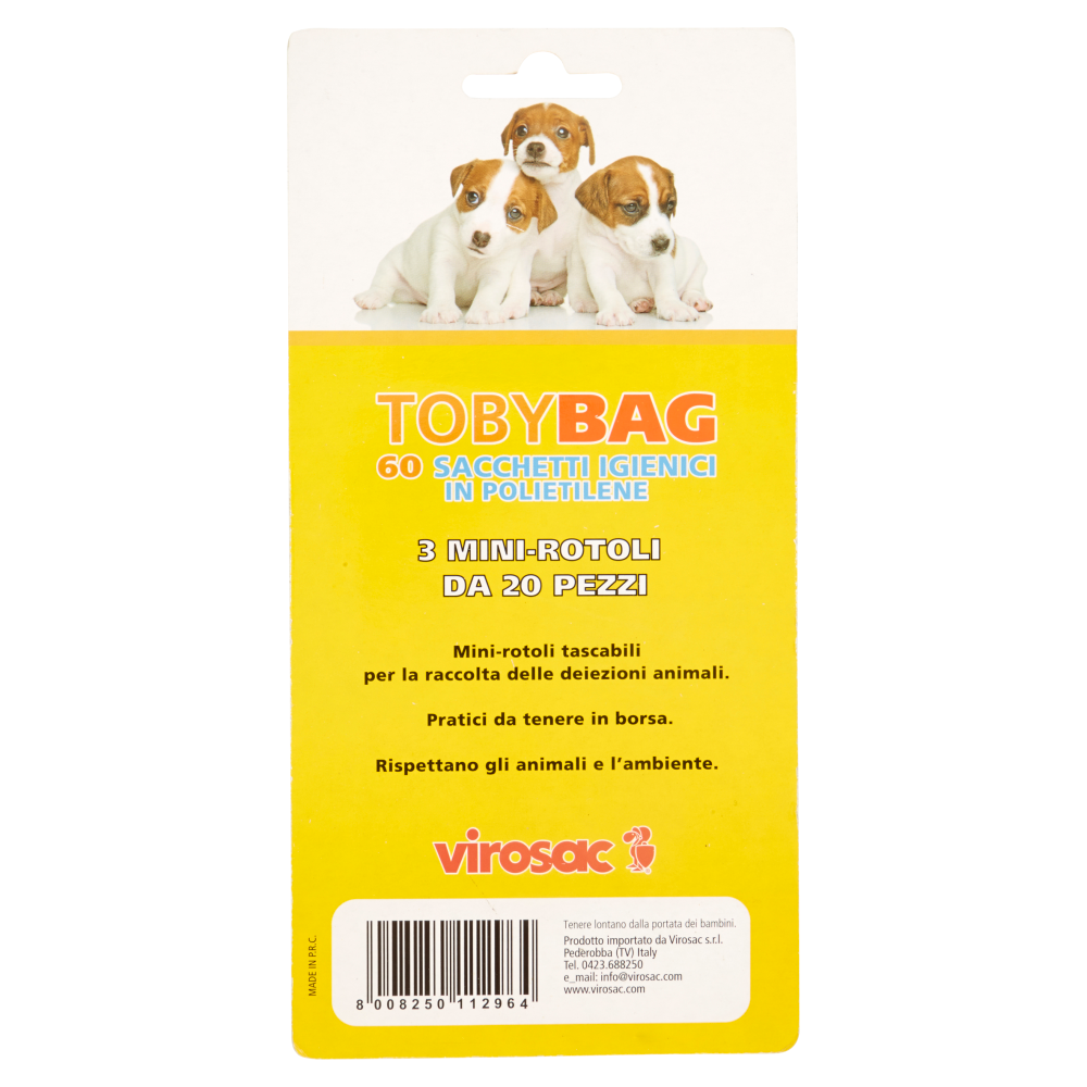 Virosac Tobybag Sacchetti Igienici in Polietilene 3 x 20 Pezzi, , large
