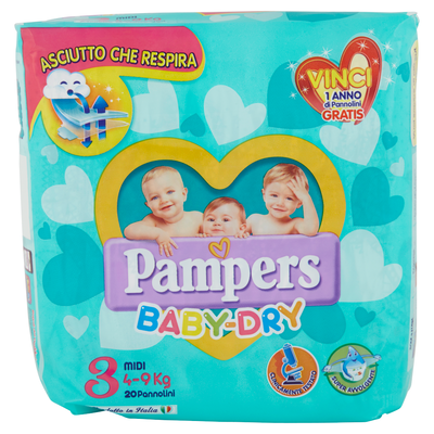 Pampers Baby Dry 3 Midi 4-9 Kg 20 Pannolini