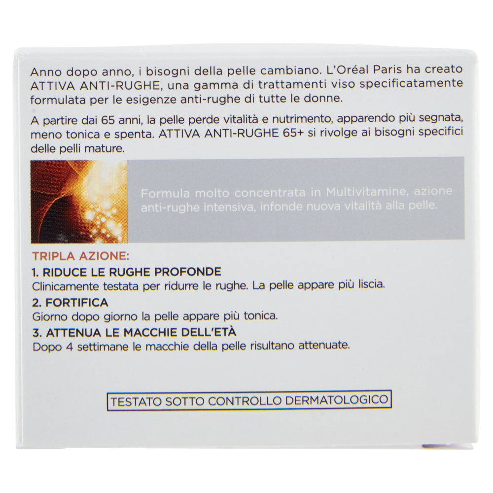 L'Oréal Paris Crema Viso Giorno e Notte Attiva Anti-Rughe 65+ 50 ml, , large