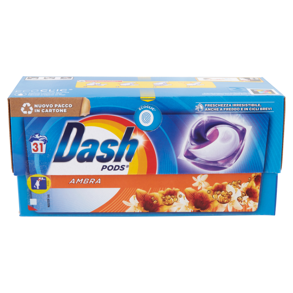 Dash Pods Detersivo Lavatrice Capsule Ambra 31 Lavaggi - -