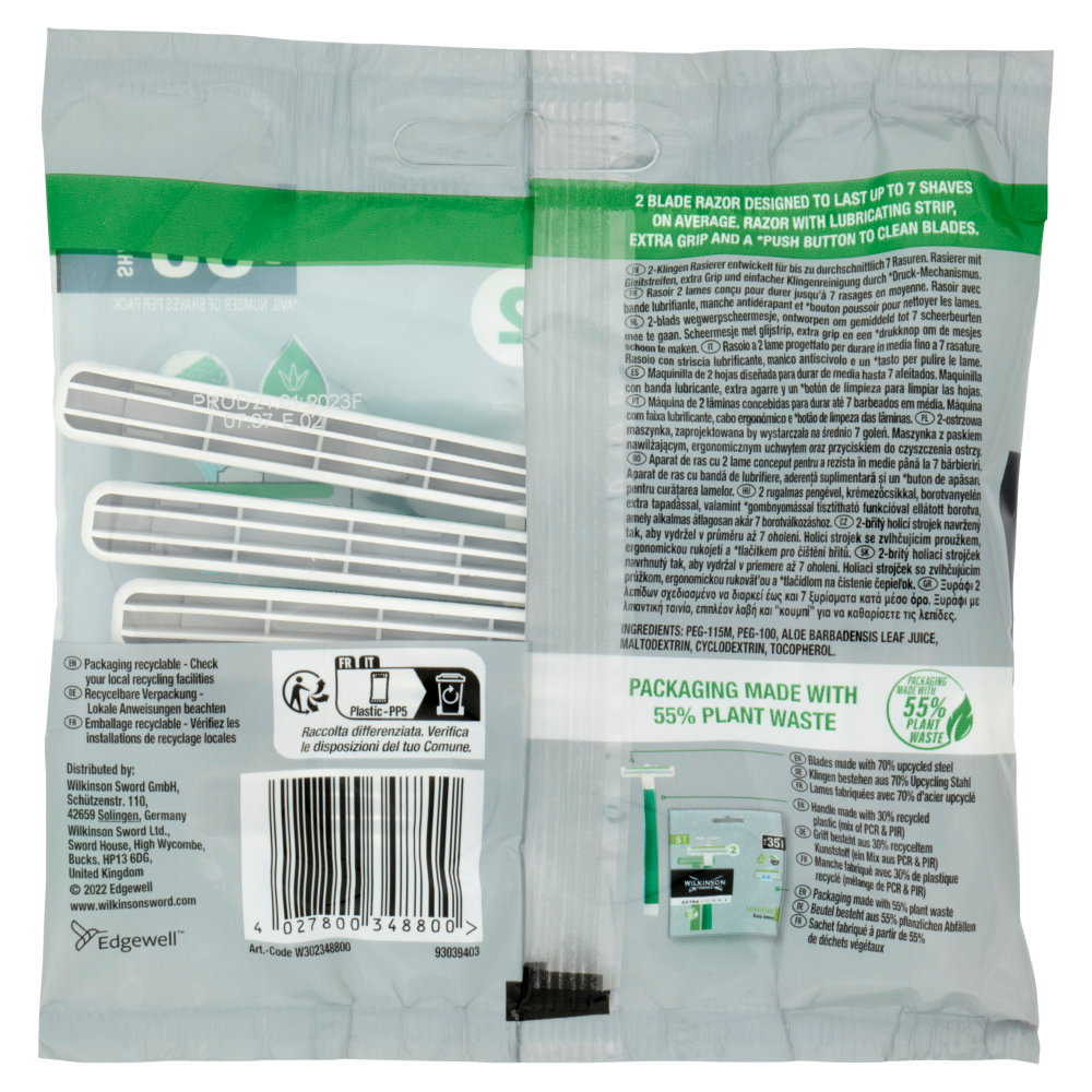 Wilkinson Sword Rasoio Extra Essential 2 Sensitive x5, , large