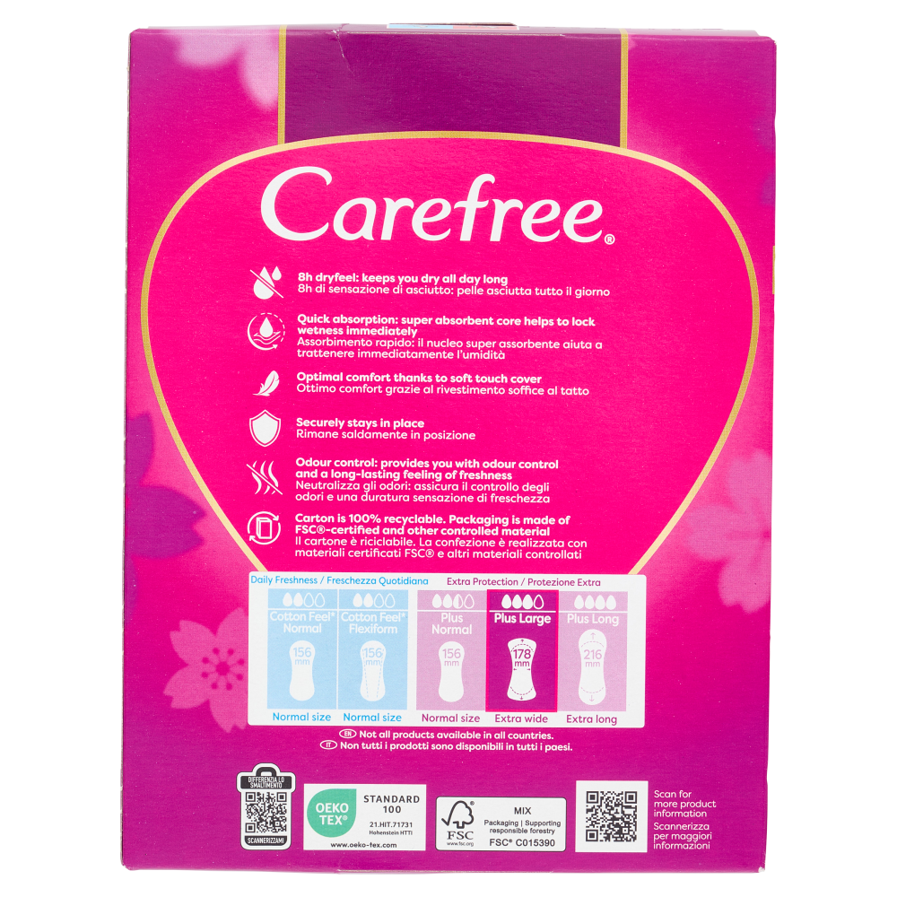 Carefree Plus Large Salvaslip 48 Pezzi, , large