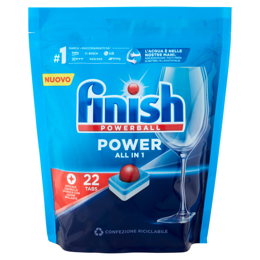 Finish Power All in One Regular Pastiglie Lavastoviglie 22 Lavaggi - -
