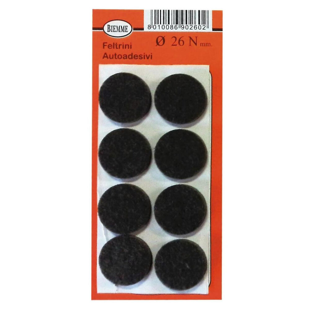 Feltrini Sedie Tondi Marroni Diametro 26 mm 8 pz, , large