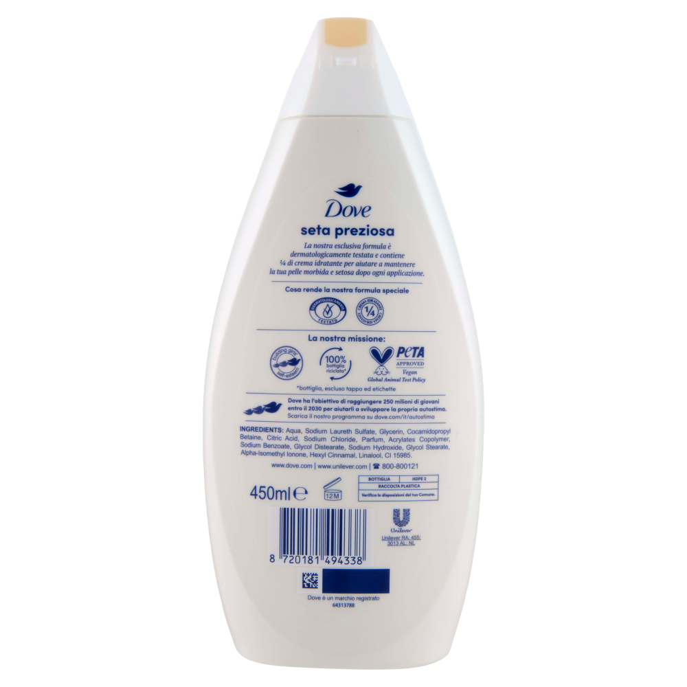 Dove Bagnodoccia Seta Preziosa 450 ml, , large