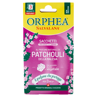Orphea Salvalana Sacchetti Patchouli 3 Pezzi ,  Orphea Salvalana Sacchetti Patchouli 3 Pezzi