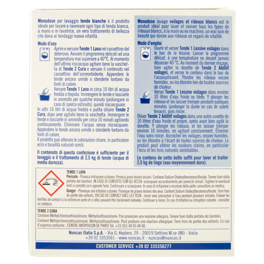 Nuncas Monodose Lavaggio Tende Bianche 175 ml + Cura tende 2150 ml, , large