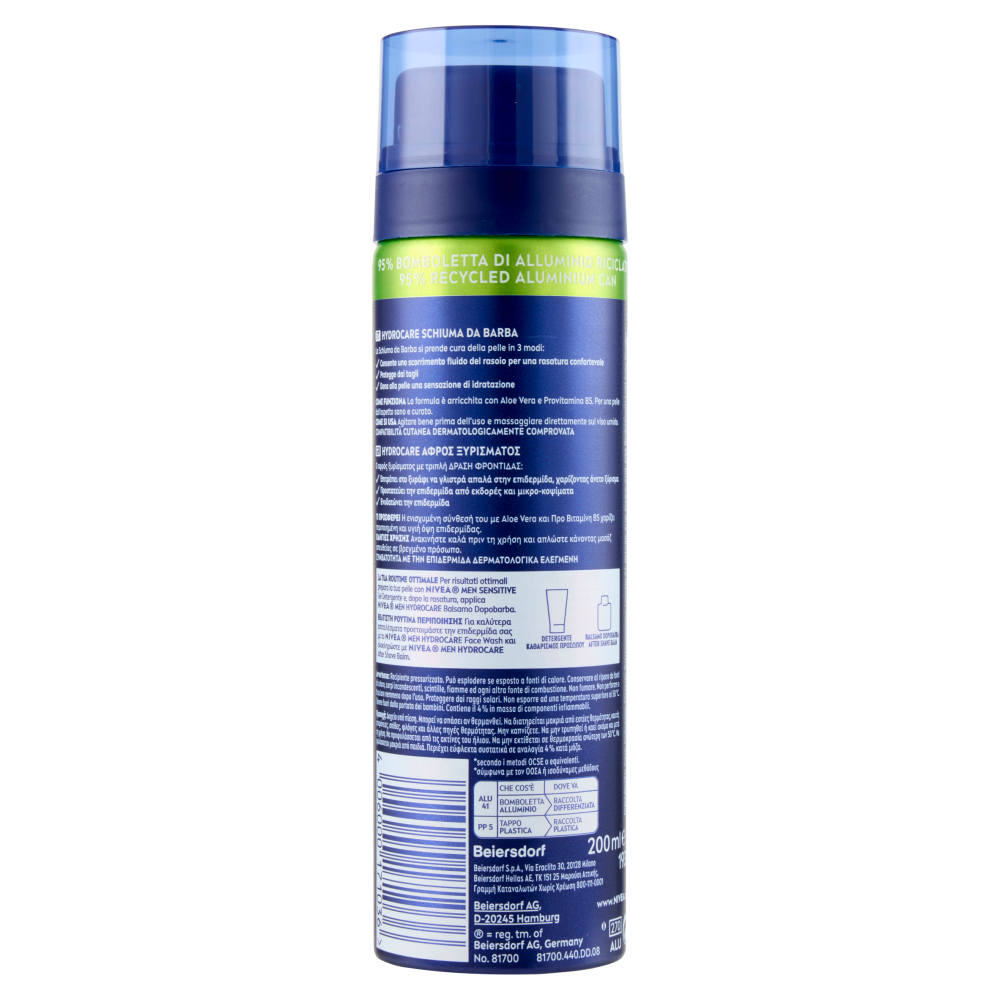 Nivea Men Hydrocare Schiuma da Barba 200 ml, , large