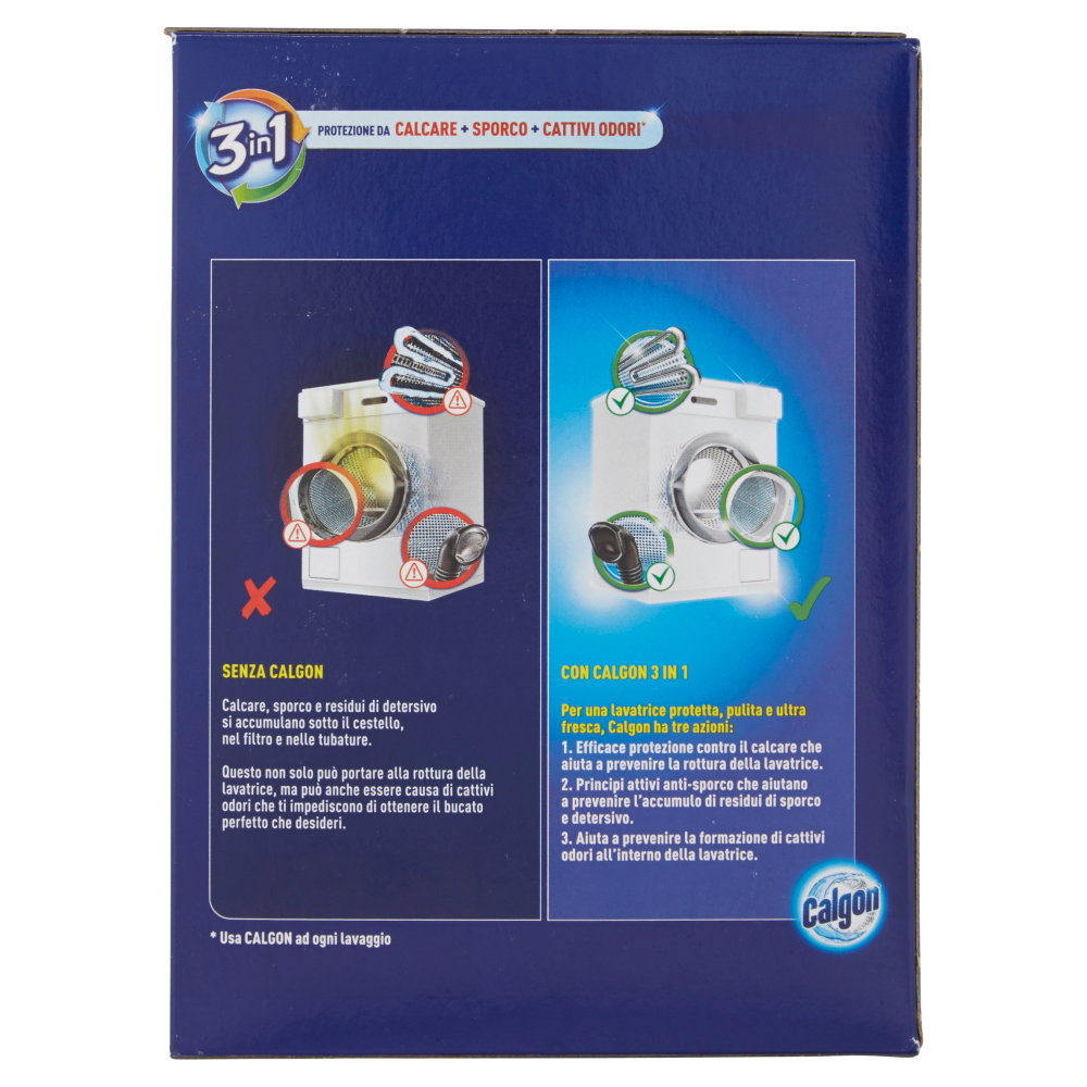 Calgon Polvere Anticalcare Lavatrice 3in1 - 850 gr, , large