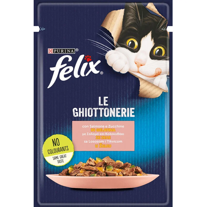 Felix Le Ghiottonerie Cat Adult con Salmone e Zucchine 85 gr - -