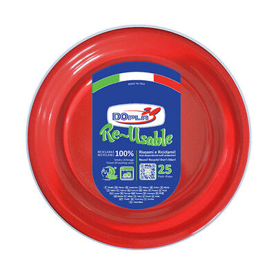 Dopla Piatti Piani Rossi D.22 cm 25 pezzi	