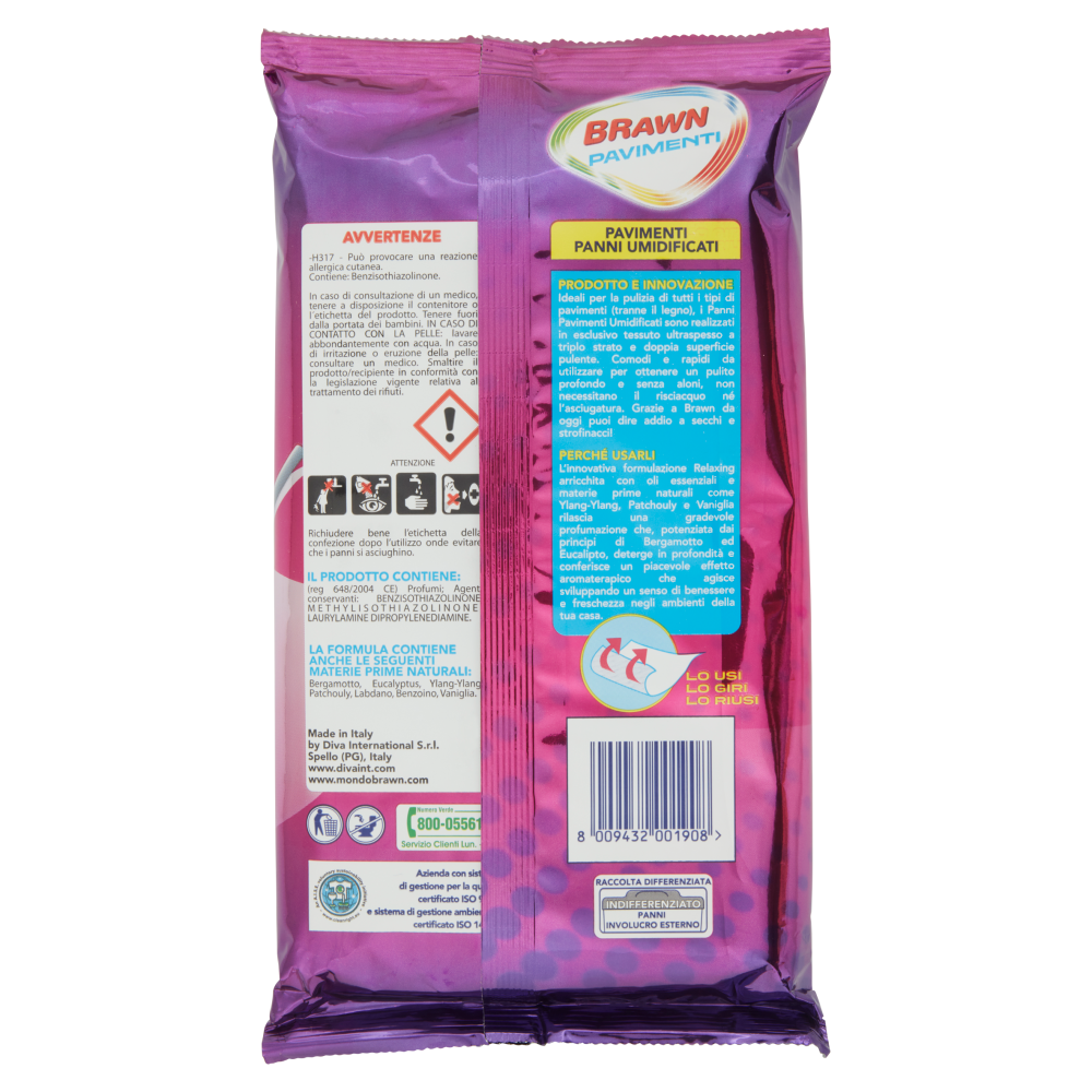 Brawn Pavimenti Panni Umidificati Igienizzanti 12 Pezzi, , large