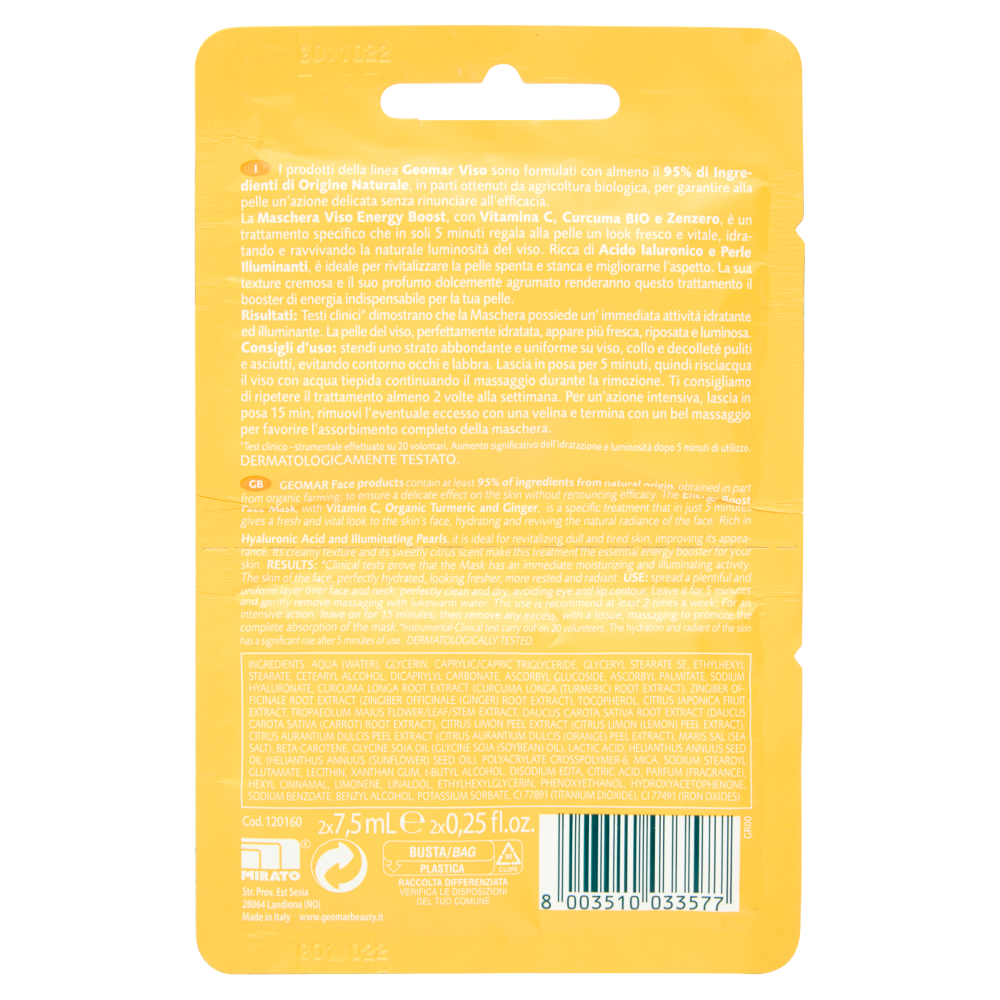 Geomar Maschera Viso Energy Boost 2 Dosi, , large