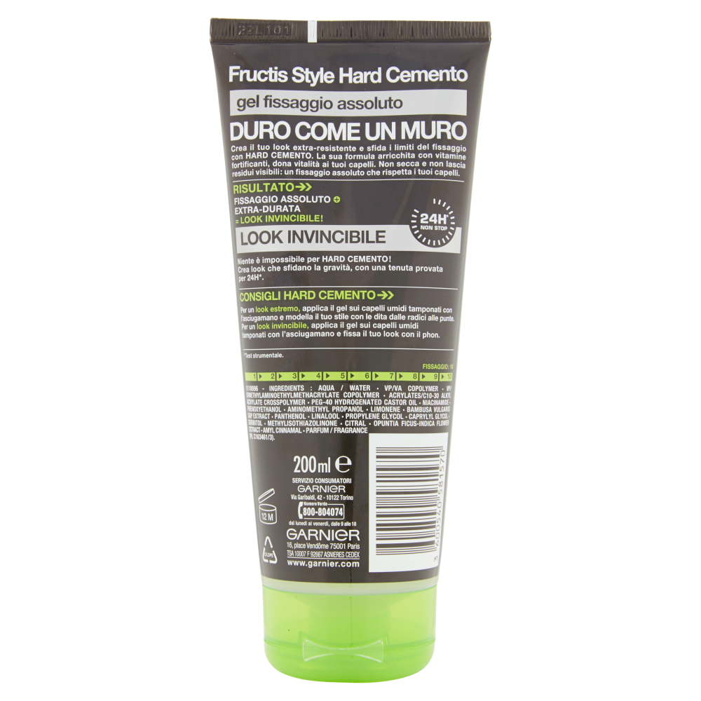 Fructis Style Hard Cemento Gel Fissaggio Assoluto 200 ml, , large