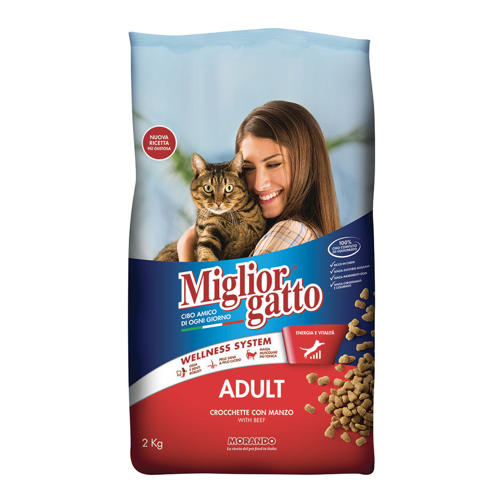 Migliorgatto Adult Crocchette con Manzo 2 Kg, , large