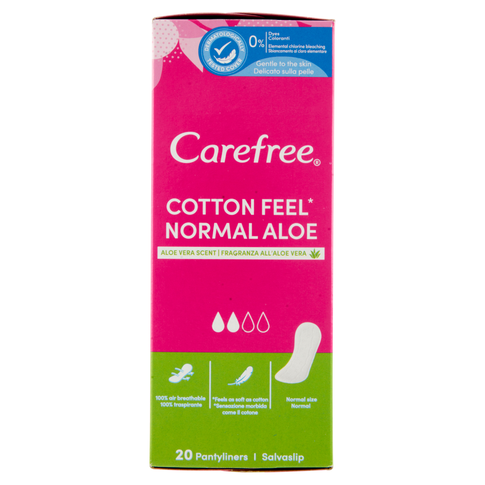 Carefree Cotton Feel Normal Aloe 20 Salvaslip, , large