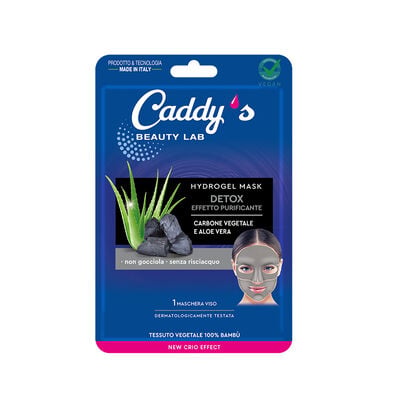 Caddy's Maschera Viso Hydrogel Purificante Carbone Vegetale e Aloe Vera 1 Pezzo