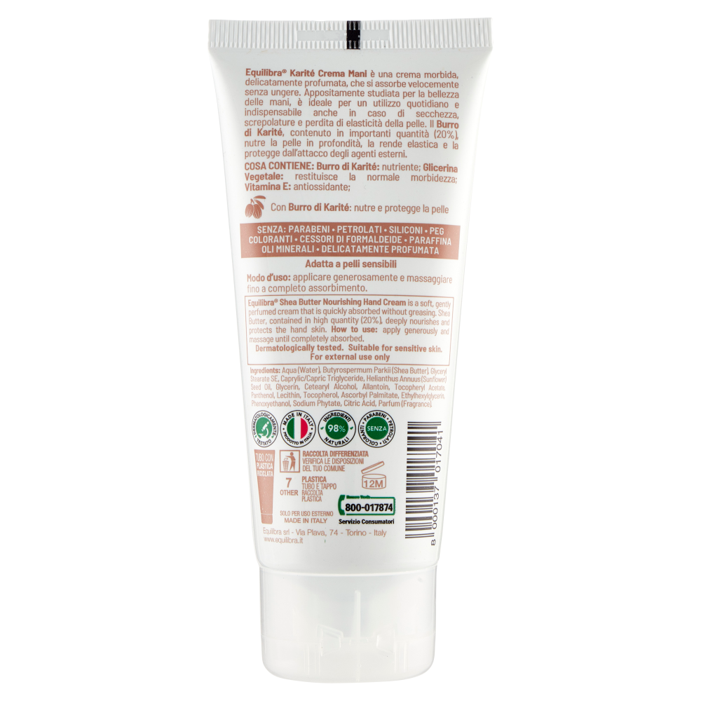 Equilibra Karit&eacute; Crema Mani Nutriente Protettiva 100 ml, , large