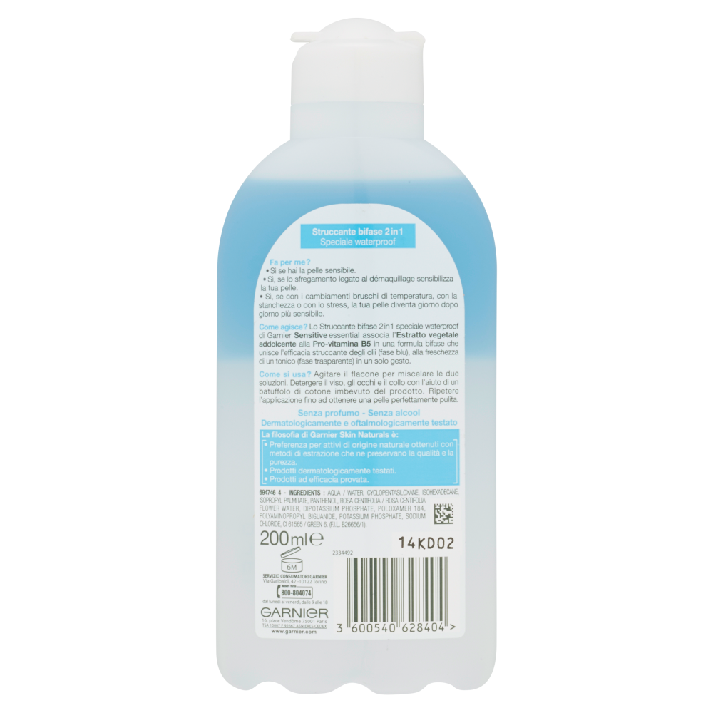 Garnier Skin Naturals Sensitive Struccante Bifase 2in1 200 ml, , large
