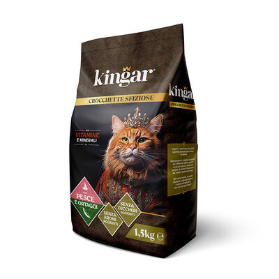 Kingar Cat Busta Crocchette 1,5Kg Pesce e Ortaggi