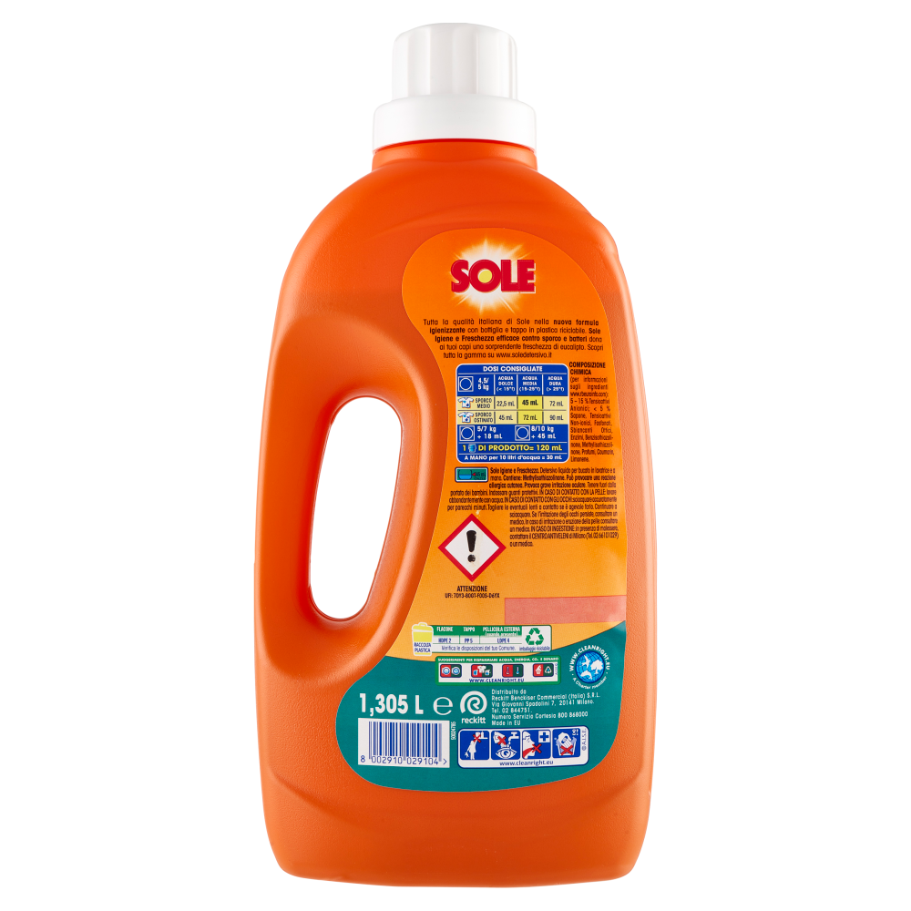 Sole Detersivo Lavatrice Igiene e Freschezza 29 Lavaggi, , large
